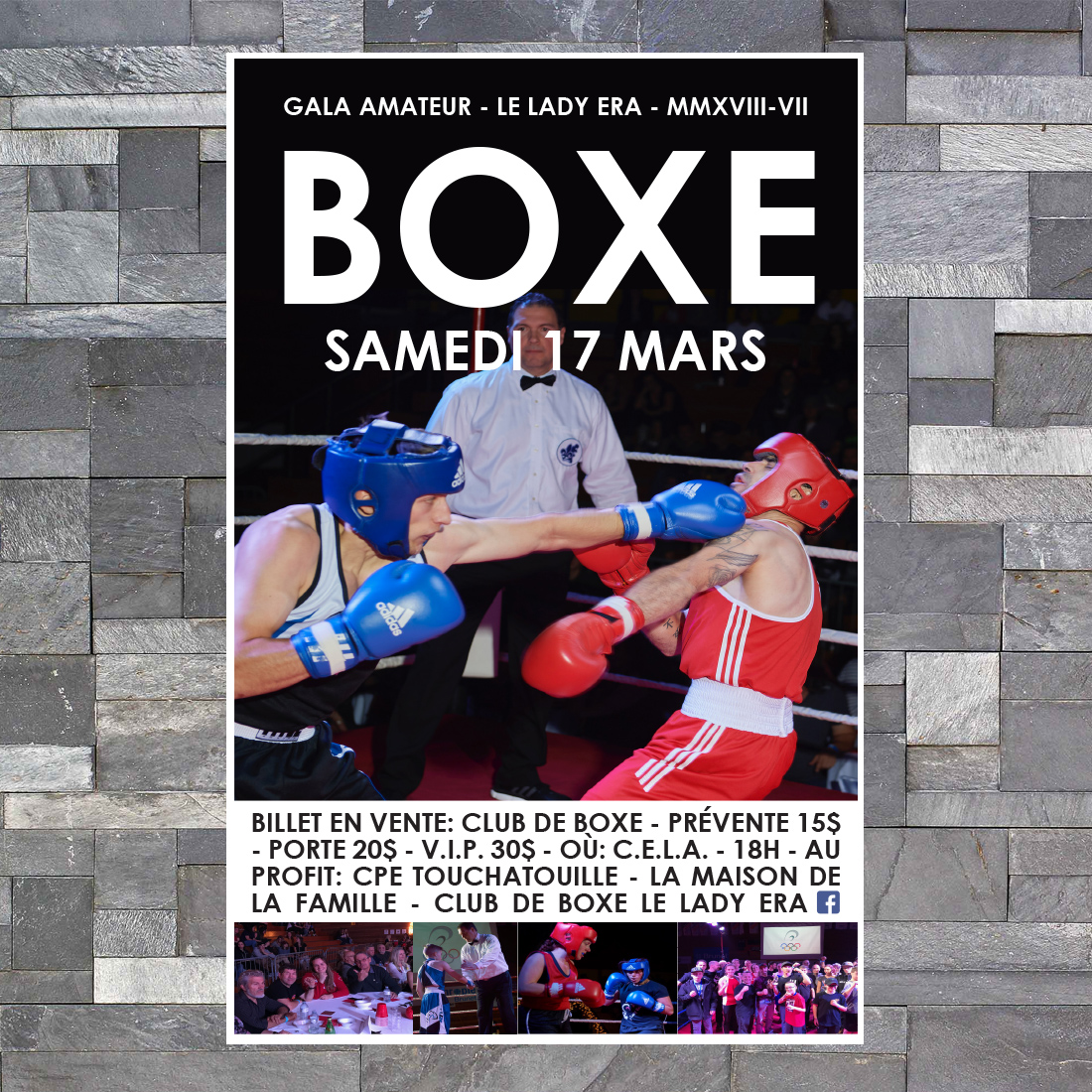 Affiche promotionnelle – Gala de boxe MMXIV