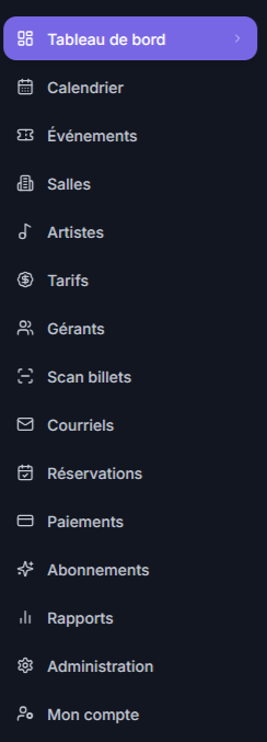 Venue Flow application gestion de salles de spectacle et d'événements